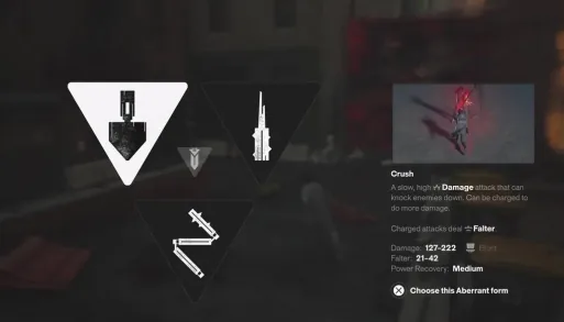 Main weapon forms compared in Control: Resonant